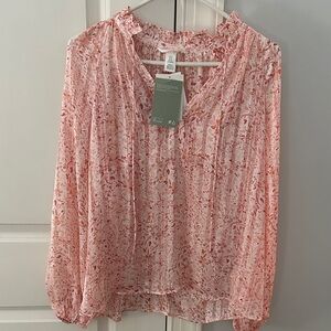 H&M Coral Floral Blouse